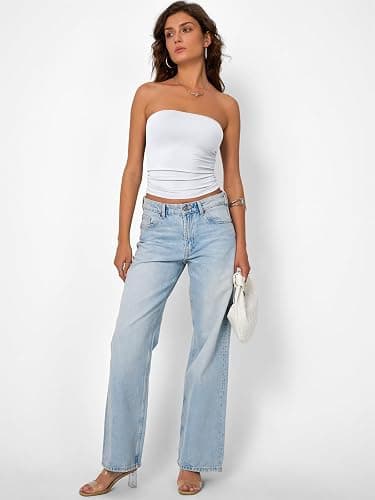 Trendy Queen Women's Strapless Bandeau Crop Top thumbnail 5