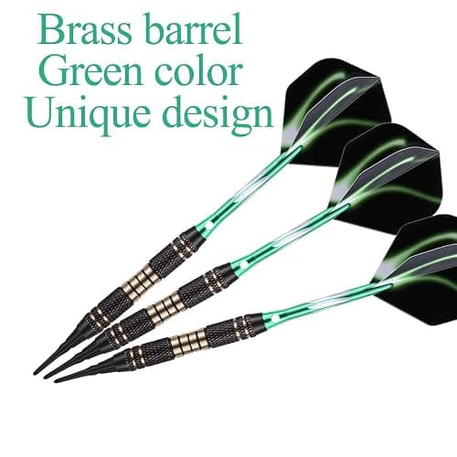 sanfeng Soft tip Darts Set 18/20 Grams - Professional Darts Plastic Tip with Brass Barrel + Aluminum Shafts + 50 Rubber o-Ring + 6 Flights +50 Soft Tips for Electronic Dartboard thumbnail 6