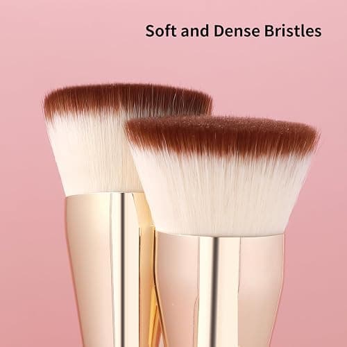 MSQ Foundation Brush for Liquid Makeup, Flat Top Kabuki Foundation Brush Premium Makeup Brushes for Liquid, Cream and Blending Powder Brush (Pink) thumbnail 4