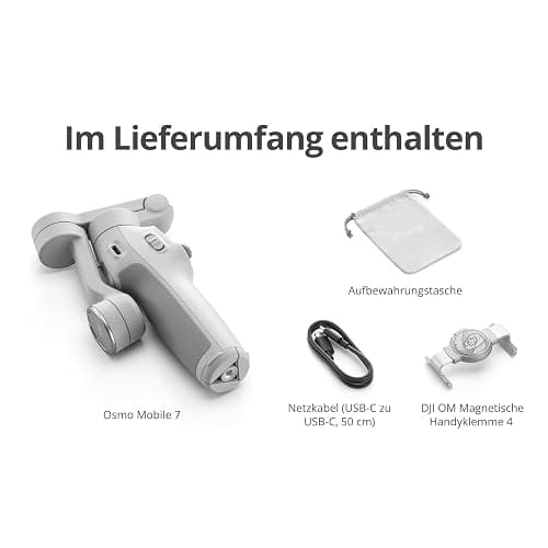 DJI Osmo Mobile 7 Gimbal-Stabilisator für iPhone, Android, integriertes Stativ, Ultraleicht, 3-Achsen-Smartphone-Gimbal, ActiveTrack 7.0, ShotGuides, EIN-klick-Bearbeitung, 10 Std. Nutzung thumbnail 8
