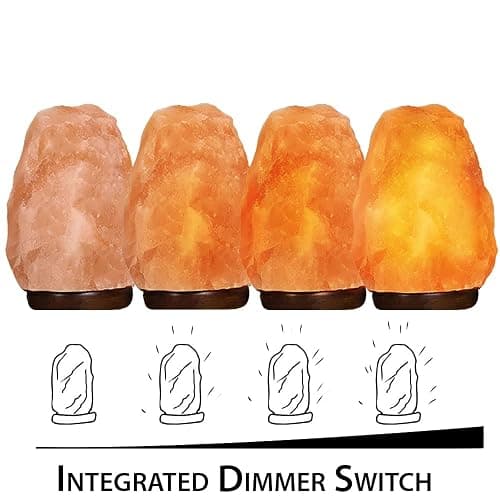Crystal Hideaway Himalayan Salt Lamp Natural Pink Salt Lamp (ETL Certified) Night Light with Dimmer Switch Cord and Wood Base for Home Décor (6 Inches) thumbnail 3