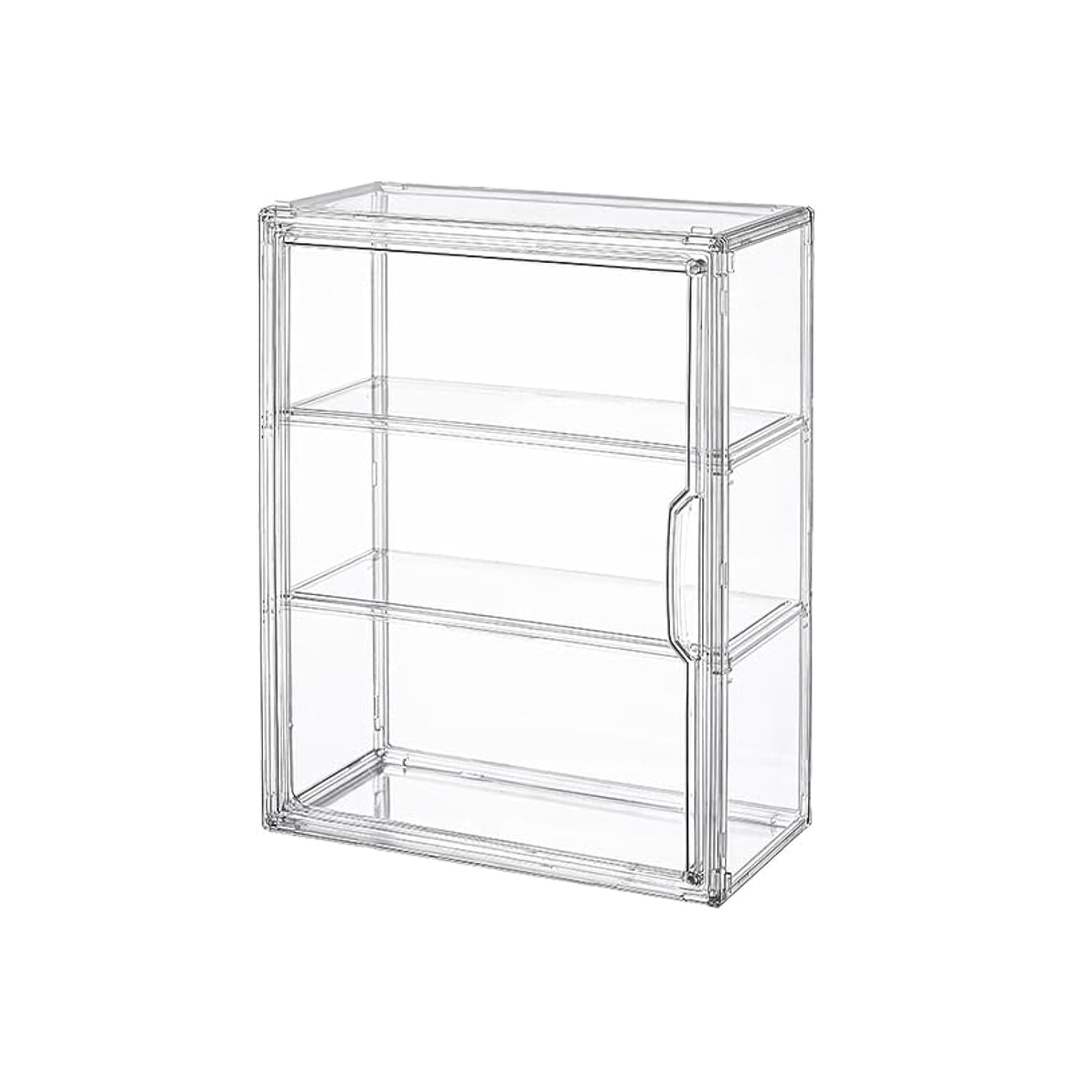 3 Tiers Clear Display Case for Figures, Acrylic Storage Organizers Box with Magnetic Door, Wall-Mounted Dustproof Showcase for Collectibles Action Figure - Image 1