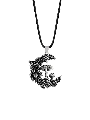 HAQUIL Mushroom Crescent Moon Necklace Simulation Moon Mushroom Pendant Choker for Vegetables Jewelry - Image 1