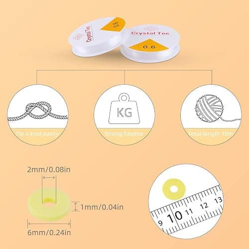 SJZWSD 6-Box Friendship Bracelet Making Kit - 16,000pcs Clay Beads, Seed Beads & Glass Beads Collection, Letter Beads, Charms thumbnail 5