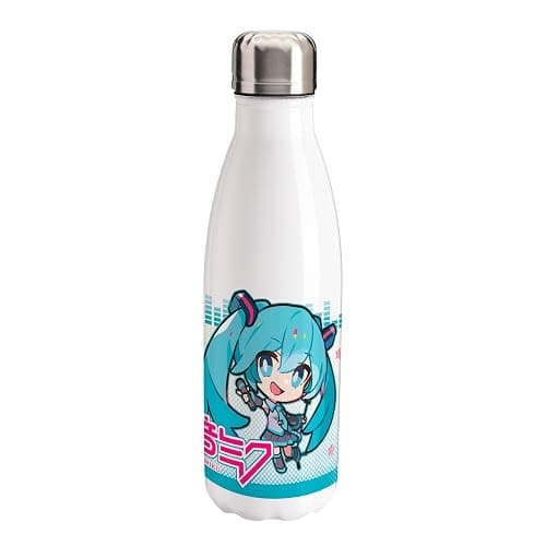 ABYSTYLE Hatsune Miku Anime Water Bottle 16.9 Fl Oz White Aluminum Anime Manga Drinkware Home & Kitchen Merch Gift - Image 1
