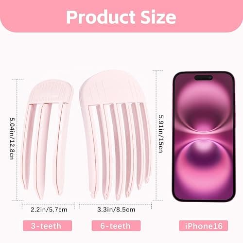 2PCS Volumizing Hair Clips for Women, Hair Volume Clip Styling Tools Volumizing Comb for Fluffy Bangs Clips for Root Lift, Root Booster Clips, Pink thumbnail 5