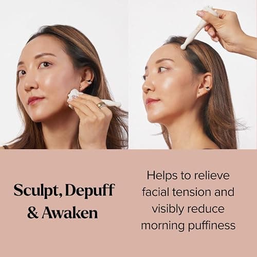 byAVA Gua Sha Face and Scalp Massager, Ceramic Acupressure Sculptor Tool | Lymphatic Drainage, Handmade and Dual-ended: Pointed Tip Depuffs Jaw and Neck, Textured Nodes Melt Tension thumbnail 3