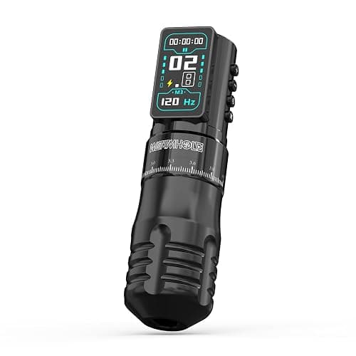 Wormhole 2300mAh Battery and 7 Adjustable Stroke Tattoo Gun for Artists, Aluminum Alloy Wireless Tattoo Machine, Lightweight Compact Rotary Tattoo Pen Powerful Motor Precision Professional - Black - Image 1