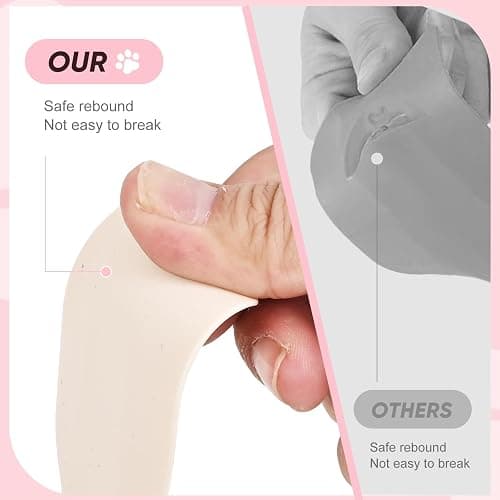 Siutco Cute Cat Paw Silicone Spatula Set - High Heat Resistant Rubber Scraper for Baking & Cooking, BPA-Free Non-Stick Kitchen Utensils, Adorable Cat Lover Gifts(2 Pack, 8.5" & 11" Mix, Cream) thumbnail 6