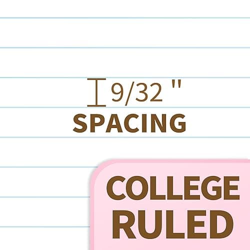 SUNEE Spiral Notebook, 1-Subject, College Ruled Paper, 8" x 10-1/2", 100 Sheets per Notebook, 3-Hole Punched Paper, Water Resistant Cover, Double-sided Pockets, Spiral Lined Notebooks for Work, Pink thumbnail 5