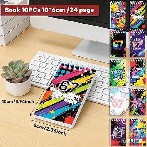 67 Meme Themed Birthday Banner, Colorful Number Decorations (Note Books) thumbnail 3