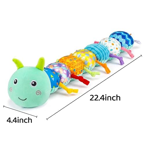Baby Sensory Toys 0-6 Months Musical Stuffed Caterpillar Tummy Time Toys | Newborn Toys with Mirror Crinkle Rattle for Infants 0-3 3-6 Month 2 3 4 5 6-12 Month Old Babies Boy Shower Gift Essentials thumbnail 2