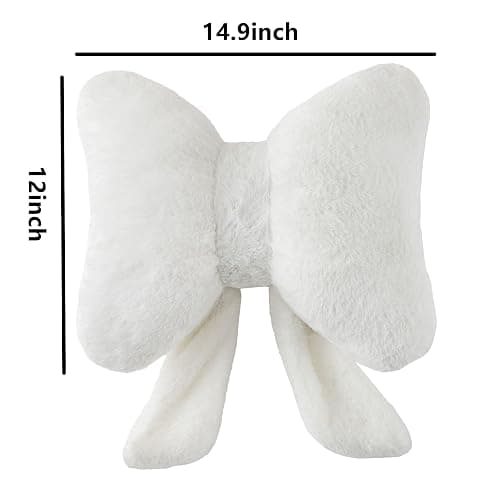 Novohive Bow Pillow Throw Pillows Butterfly Shaped Decorative Cute Pillows for Bed Sofa Cute Home Decor,White 14.5 * 12inch thumbnail 3