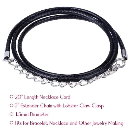 Selizo 100Pcs Necklace Cord for Jewelry Making, Black Waxed String Bracelet Making Supplies thumbnail 3