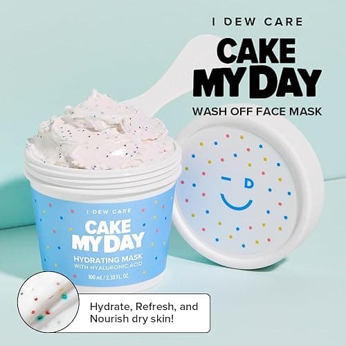 I DEW CARE Wash Off Face Mask - Cake My Day | With Hyaluronic Acid, Self Skin Care, Facial Treatment, Vegan, Cruelty-Free, Paraben-Free, Exfoliating, Deep Cleansing Detox, 3.38 Oz - 02 Cake My Day thumbnail 2