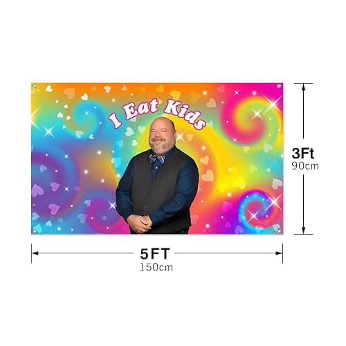Funny I Eat Kids Flag 3 × 5 Feet Flags with 4 Brass Grommets Wall Hanging Decor for Bedroom College Dorm Room Parties Home Decorations thumbnail 3