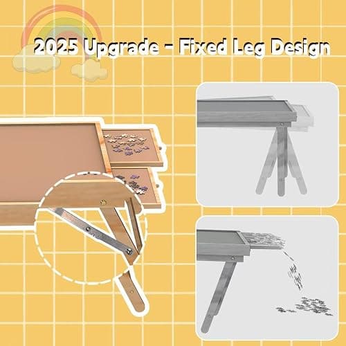 Yacona Puzzle Board 1500 Pieces,34.3”x 26” Jigsaw Puzzle Table with Folding Legs,4 Drawers and Cover,Portable Board Game Table for Adults and Teens with No Installation Required thumbnail 5