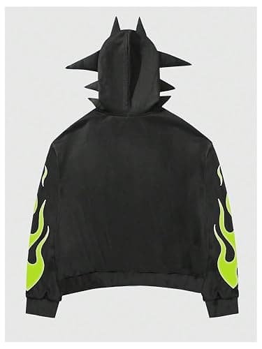 SOLY HUX Men's Y2k Graphic Zip Up Hoodie Sweatshirt Gothic Long Sleeve Jacket Streetwear Emo Scene Alternative Clothes thumbnail 2