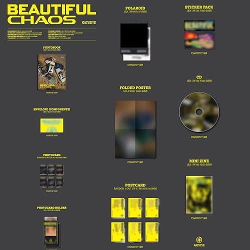 KATSEYE BEAUTIFUL CHAOS CHAOTIC Ver. Photobook + Photocard + Folded Poster + Postcard + Sticker Pack Mini Zine thumbnail 2