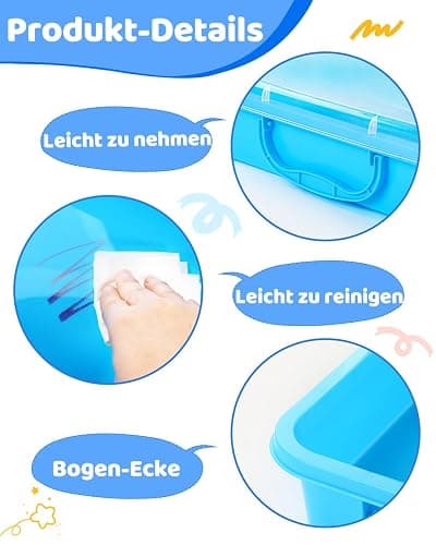 Sandkasten Sensory Bin mit Deckel und Griff, Portable Sensory Sandbox Container für Kinder, Kunststoff Aktivität Tray für Kleinkinder - (2 Stück grün) thumbnail 7