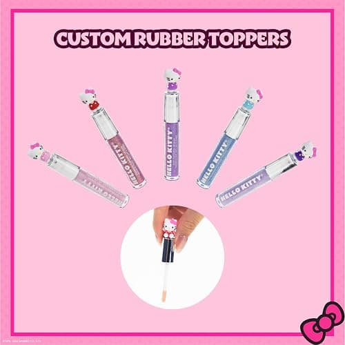 Hello Kitty 5 Pc Plant Based, Moisturizing Lip Gloss Makeup Set for Girls Kids Toddlers, Perfect for Parties Sleepovers Makeovers Birthday Gift for Girls 3 Yrs+ by Townley Girl thumbnail 4