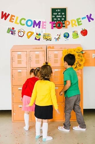 Welcome to PRE-K Banner - Back to School Decorations Supplies for Preschool - First Day Banner thumbnail 2