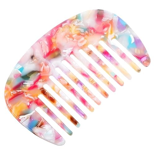 Mabor Mini Hair Comb Wide Tooth, Anti-Static Pocket Size Comb for Thick Curly Hair Care Detangling Comb Detangler Hair Combs for Wet and Dry For Women Men, Multicolor