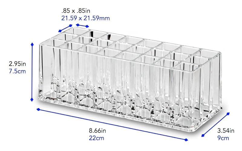 BY ALEGORY Acrylic Eye Mascara Organizer Makeup Storage Organization Refillablle Container Beauty Display Case 24 Space to Organize Tall Eye Lash Mascara thumbnail 2