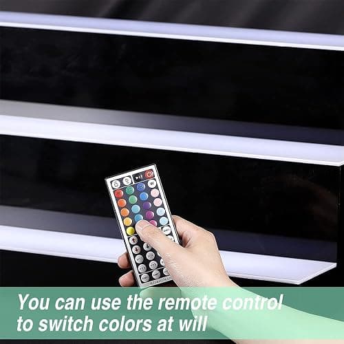 MESAlLUP Acrylic 60 Inch 3 Tier Detachable LED Lighted Liquor Bottle Display Shelf with Remote Control, Mulit Colorl Lighting Shelves for Home Mini Bar Restaurants & Party Use(Without Power Bank) - 20 Colors - 3 Step 60 Inches thumbnail 5