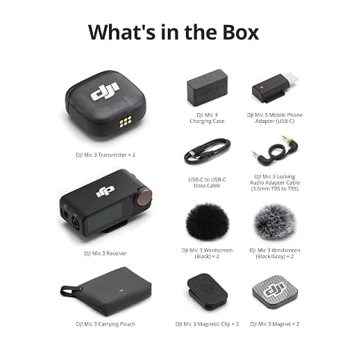 DJI Mic 3 (2 TX + 1 RX + Charging Case), Wireless Microphone for iPhone/Camera/Android, Ultralight, Adaptive Gain Control for Balanced Volume, Dual Band Anti-Interference, 28hrs Use, Vlog thumbnail 7