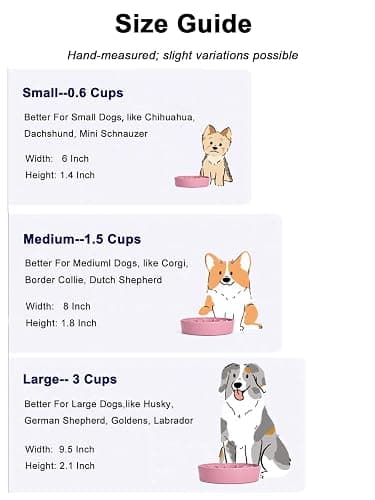 LE TAUCI Slow Feeder Dog Bowls Ceramic, 1.5 Cups Dog Food Bowl, Puppy Slow Feeder Dish for Fast Eaters,Pink Bloom thumbnail 6