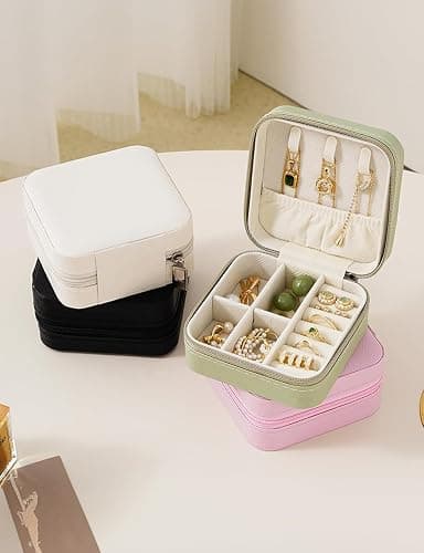 SLOZO Travel Jewelry Case, Travel Jewelry Box, Mini Jewelry Travel Case, Jewelry Organizer Case, Portable Small Jewelry Organizer Storage Boxes - Best Gift for Women Girls. thumbnail 7