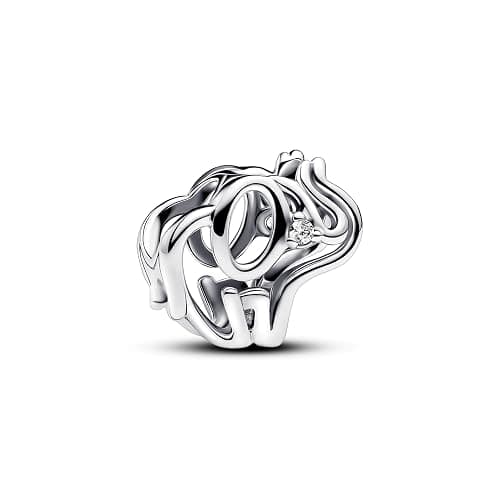 Pandora Moments Charm Raupe, Sterlingsilber. mit schwarzem Kristall, rosa und dunkelrosa Emaille - Image 1