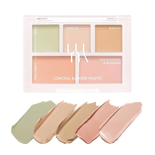 LUNA Conceal Blender Palette 01 Clear Cover 5-in-1 Color Correcting and Concealing with Beige, Green, Vanila, Medium Peach and Pure Bright Buildable, Suitable for Neutral and Warm Tones - Image 1