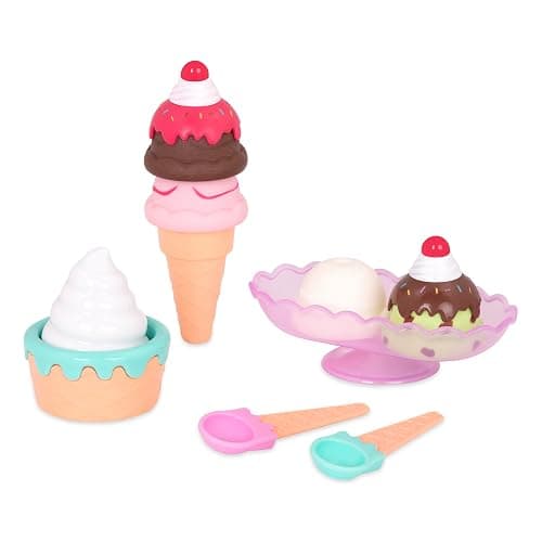 Battat – Gelateria Sweet Treats – Set gelato da 21 pezzi – Cône de glace e palette giocattolo – Sciroppi e zuccherini giocattolo – Gioco di finzione per bambini – 3 anni + thumbnail 5