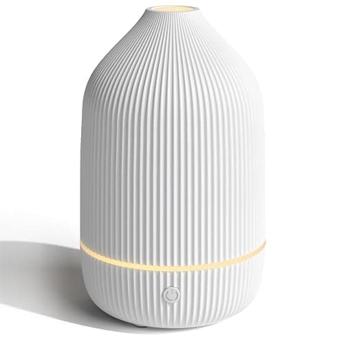 SALUBRITO Essential Oil Diffuser, 100ml Ultrasonic Aroma Diffuser for Essential Oil with Auto Shut-Off, 7 Colour LED Lights, Cool Mist Humidifier for Home, Office, Bedroom, White - Image 1
