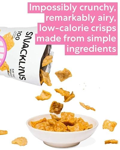 SNACKLINS Plant Based Crisps 4 Flavor Variety - Nacho, BBQ, Teriyaki, Chesapeake Bay - Gluten Free, Grain Free, 100% Kosher, Crunchy Puffed Snack Only 90 Calories Per Bag - .9oz Bag (Case of 12) thumbnail 5