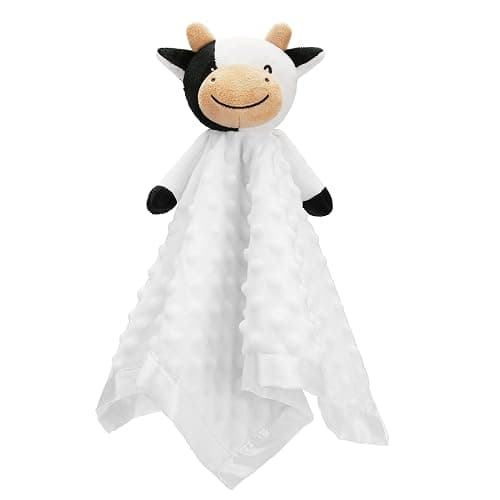 Pro Goleem Cow Security Blanket Soft Loveys for Babies for Boys and Girls Newborn Lovie Infant Blankie Cow Baby Stuff Baby Snuggle Toy Stuffed Animal Baby Gifts 16 Inch - Image 1