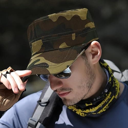 XYIYI Unisex Cotton Basic Cadet Army Cap Everyday Military Style Hat thumbnail 2