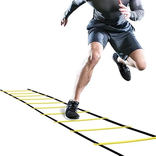 GHB Pro Agility Ladder Agility Training Ladder Speed 12 Rung 20ft with Carrying Bag - Yellow
