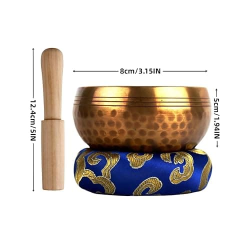 Tibetan Singing Bowl Set ，Sound Bowl Meditation Bowl，hand Hammered in Nepal For Yoga, Mindfulness, Healing & Chakra balancing,Meditation- 3.15 inch thumbnail 3
