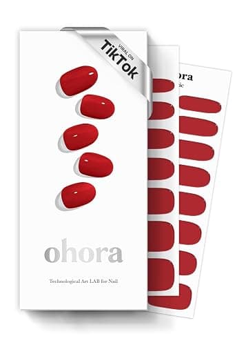 ohora Semi Cured Gel Nail Strips (N Addict) - Works with Any Lamps, Salon-Quality, Long Lasting, Easy to Apply & Remove - Includes 2 Prep Pads, Nail File & Wooden Stick thumbnail 2