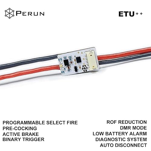 Perun Mosfet Upgrade for AEG Airsoft Rifle V2 Tokyo Marui Gearbox V3 and G&G ETU Gearbox Upgrades - Programmable Fire Modes, Precocking, DMR Mode thumbnail 4