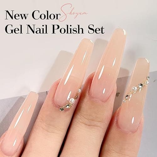 SHOYUM Sheer Jelly Nude Gel Nail Polish 15ml Soak Off UV LED Natural Nail Gel Polish Nail Art French Manicure Salon DIY at Home Curing Required 1 Piece Single Bottle 0.51 Fl.oz X04 thumbnail 3