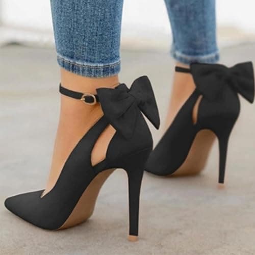Donne a Punta Punta Tacchi Alti Donna Tacchi Sottili Signore Sexy Pompe da Donna Fibbia Cinturino Femminile Moda Bowknot Scarpe Size 37-40 thumbnail 5