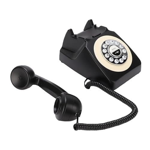 Garsent Bluetooth-Retro-Telefon, Bluetooth-Festnetztelefon, Vintage-Haustelefon Im Altmodischen Stil mit USB-Aufladung, Freisprechfunktion und Musikwiedergabe (Black) thumbnail 2