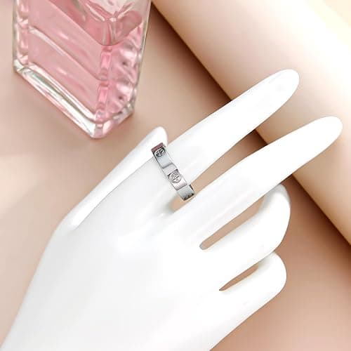 Love Promise Gold Ring for Women: Dainty Stainless Steel Ring Cubic Zirconia Wedding Band Engagement CZ Friendship Rings 18K Gold Silver Rose Gold Plated Birthday Gifts Dainty CZ Jewelry Size 5 6 7 8 9 10 thumbnail 2