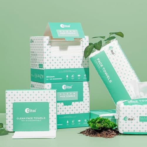 Face Towels, 10"×12" Disposable Face Towel, Face Towelettes XL, Ultra Soft Makeup Remover Dry Wipes, Thick Face Towel for Sensitive Skin, 50 Count (1 Pack) thumbnail 9