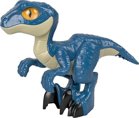 Fisher-Price Imaginext Jurassic World Dinosaur Toy Raptor XL Poseable Figure, 9 Inches Tall, Pretend Play Preschool Kids Ages 3+ Years - World Raptor