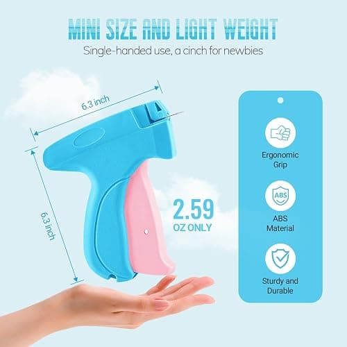 Stitch Gun for Clothes - Stitchy Tagging Gun for Clothing, Handheld Stitch Gun Quick Clothing Fixer, Sewing Kit Includes 6 Needle，3000 Fasteners(1500 Black & 1500 White) thumbnail 2